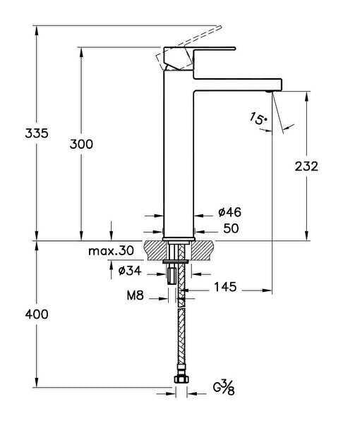 Artema Flo S Yüksek Lavabo Bataryası Altın A4194023 