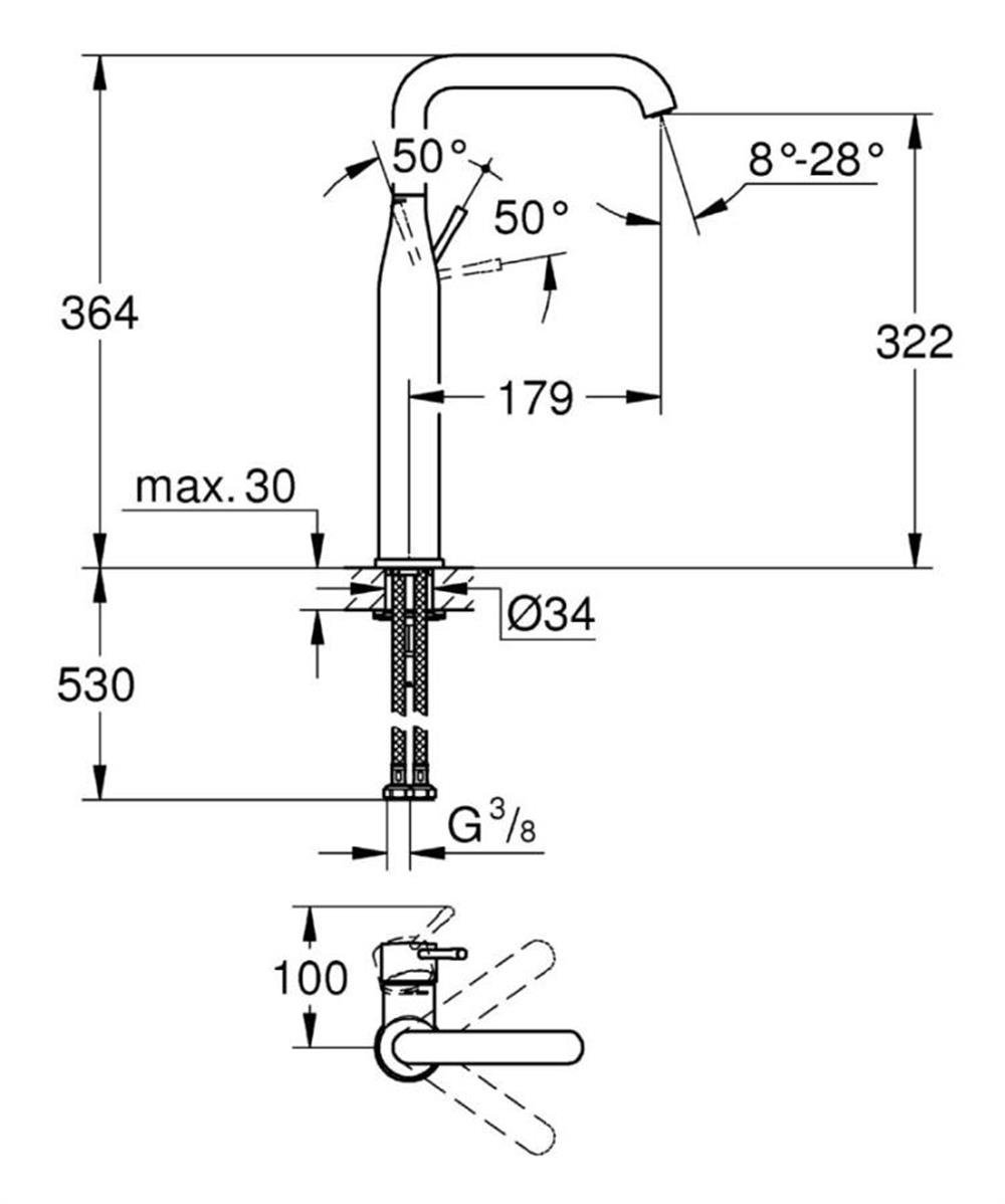 Grohe Essence New Lavabo Bataryası Krom 32901001