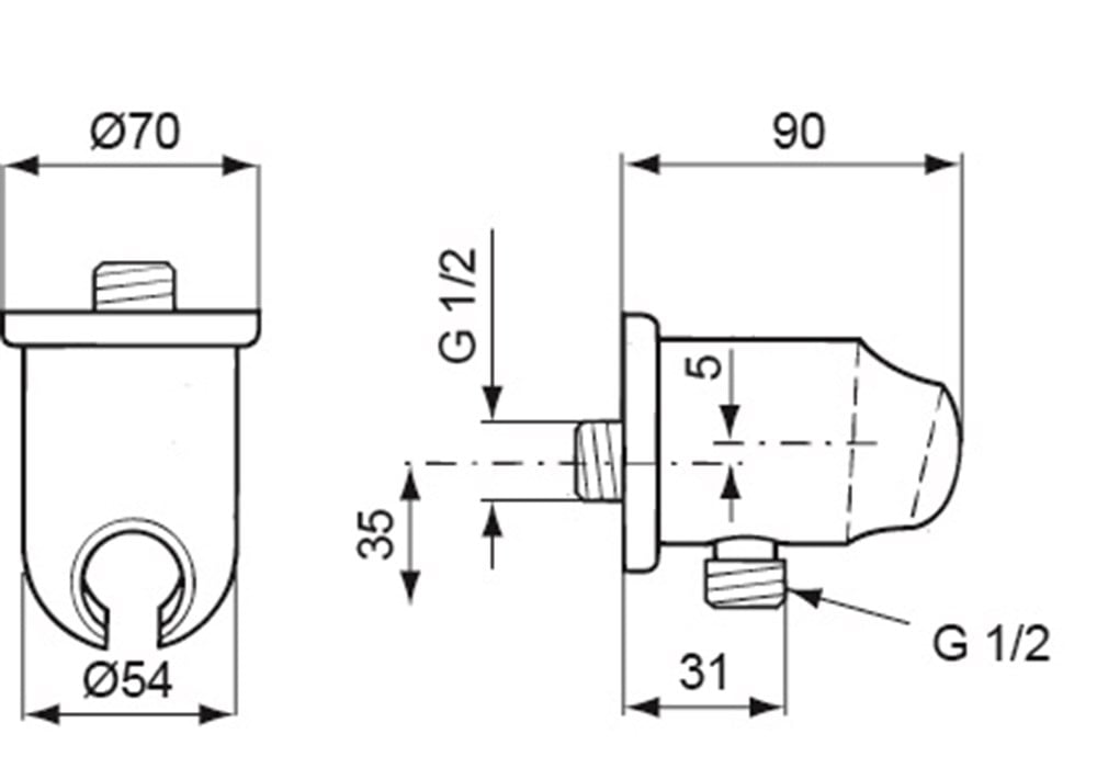 Ideal Standard Cerawell Ankastre El Duşu Çıkışı A2406AA