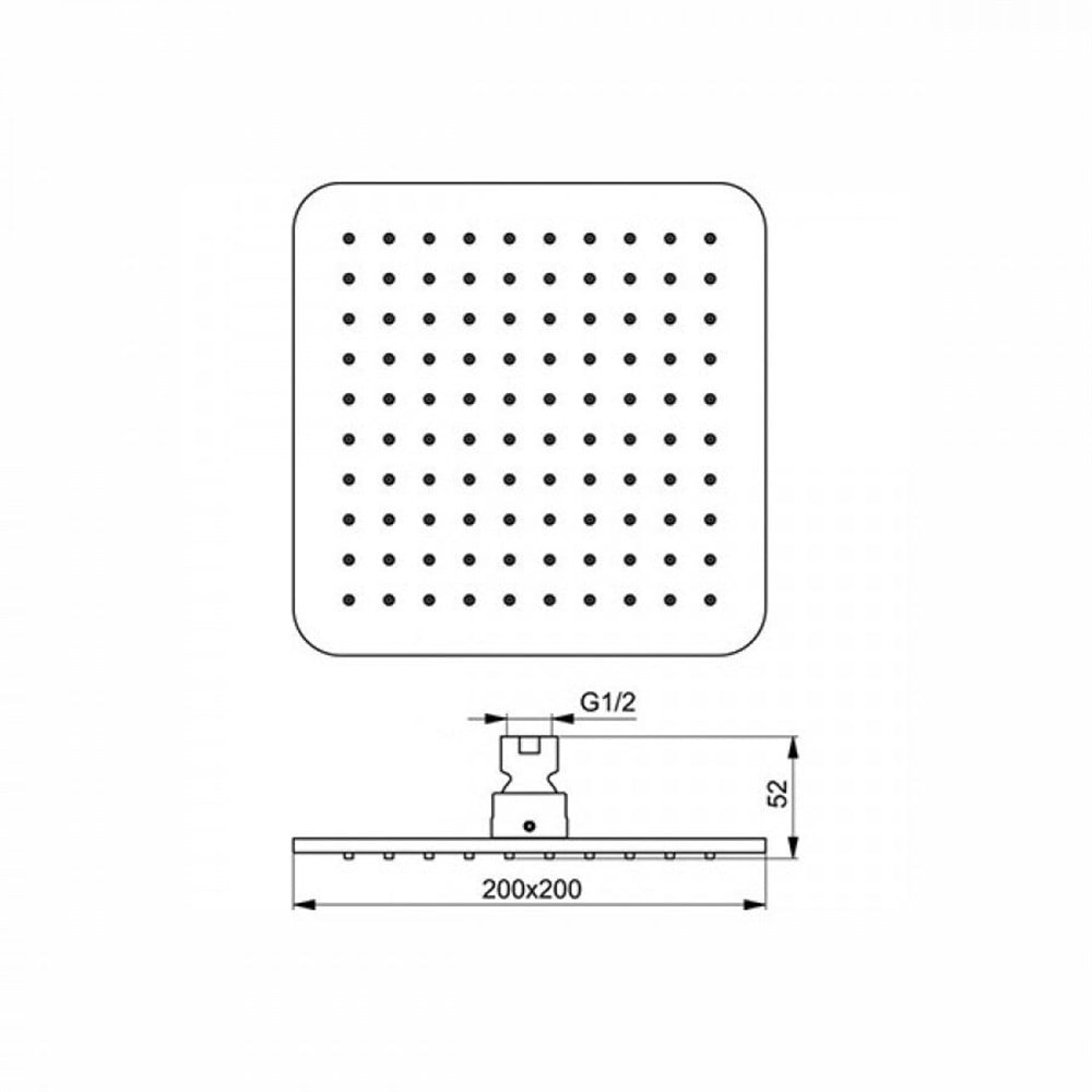 Ideal Standard İdealRain Cube Tepe Duşu Mat Siyah 20 cm B0024XG