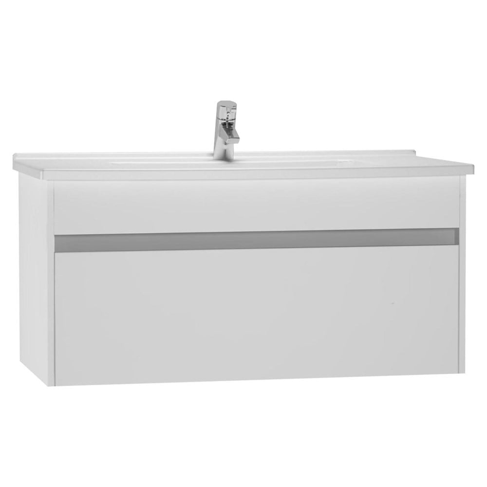 Vitra 54742 S50+ Lavabo Dolabı 100 cm, Parlak Beyaz (Lavabo Dahil)