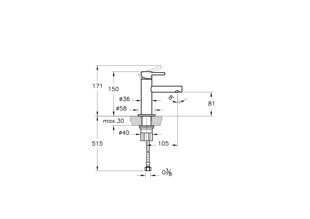 VitrA Origin Lavabo Bataryası - Kısa A42555