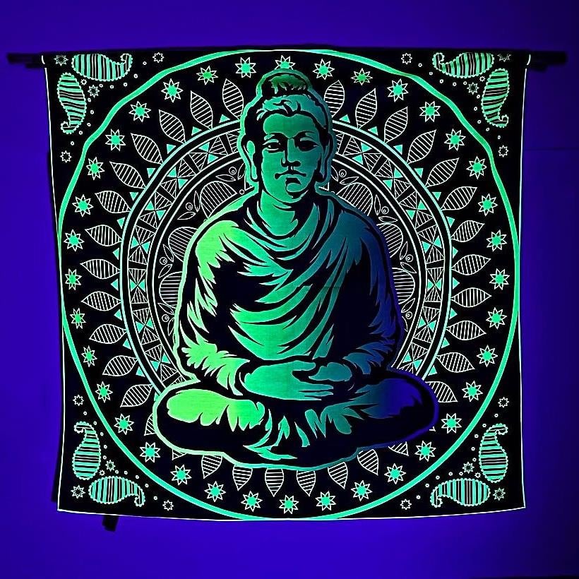 Buddha in the Loop / Neon Duvar Örtüsü Tapestry