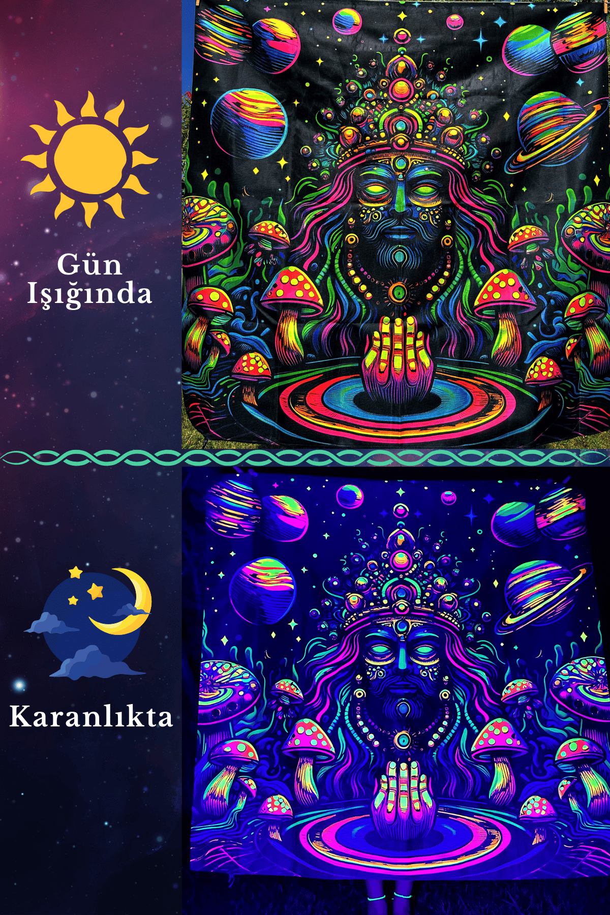 Hindu Guru Show Me the Way / Neon Duvar Örtüsü Tapestry