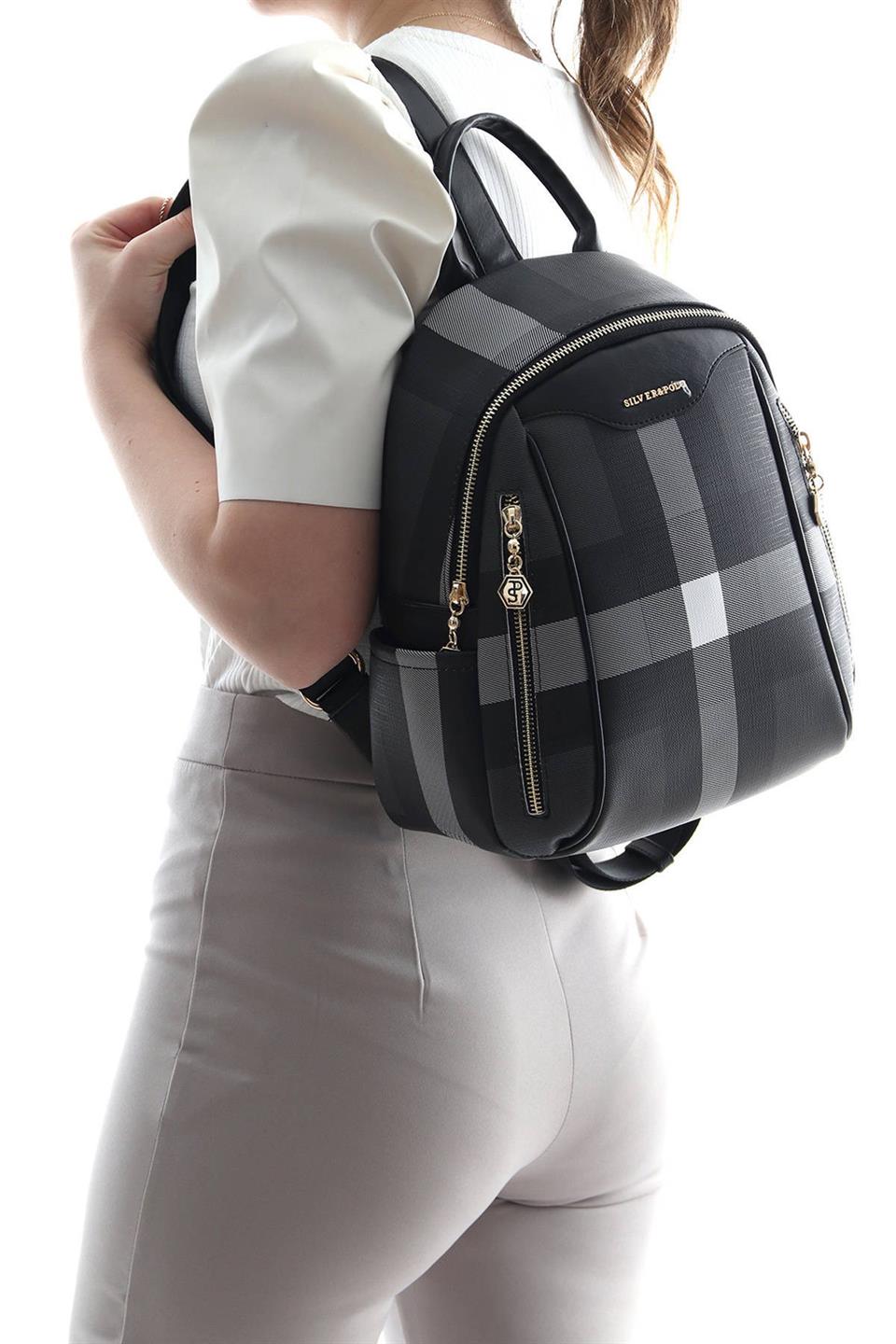 Kadın Sırt Çantası Siyah - Siyah SP906 Silver & Polo