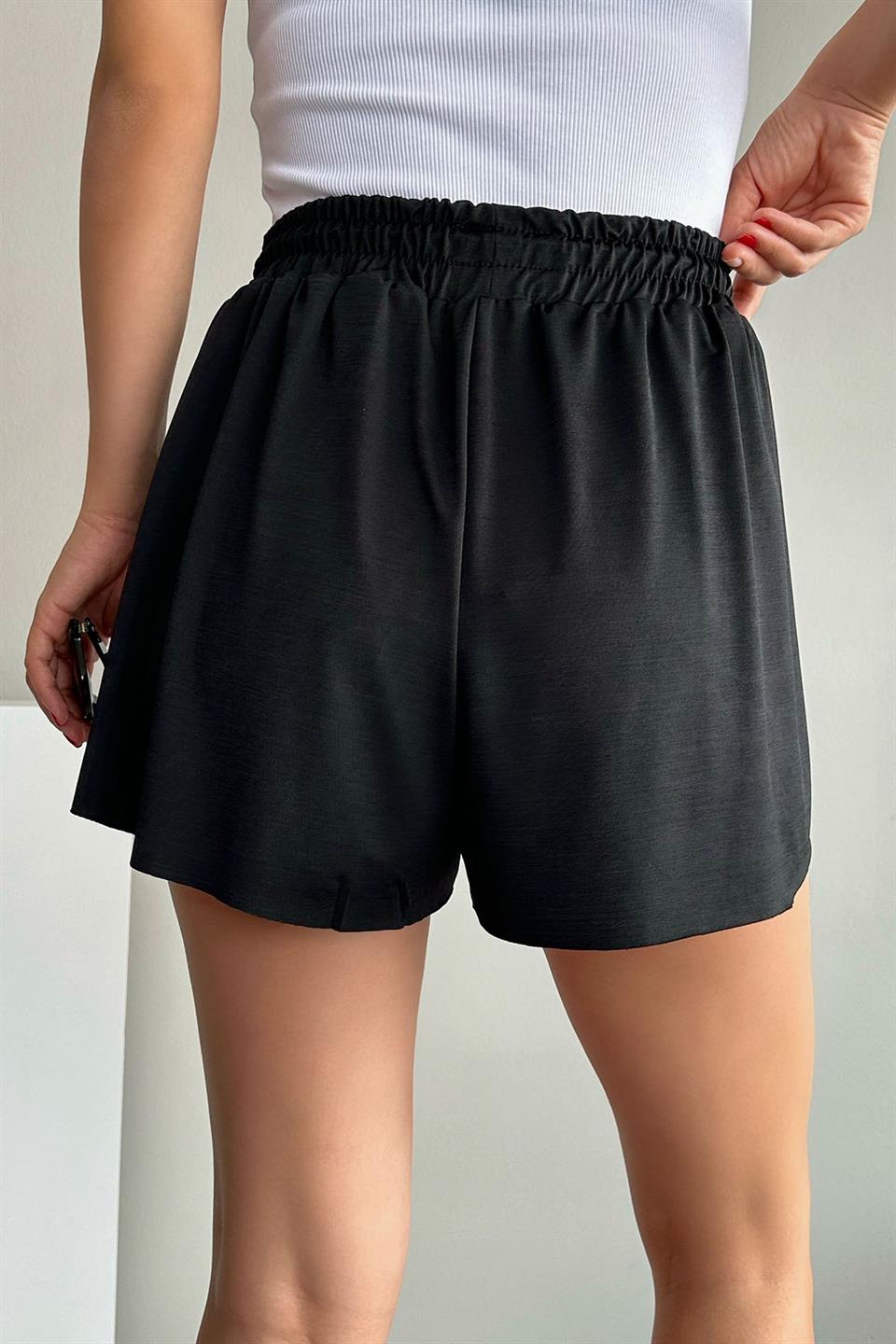 Beli Lastikli Bol Kesim Şort QS231001