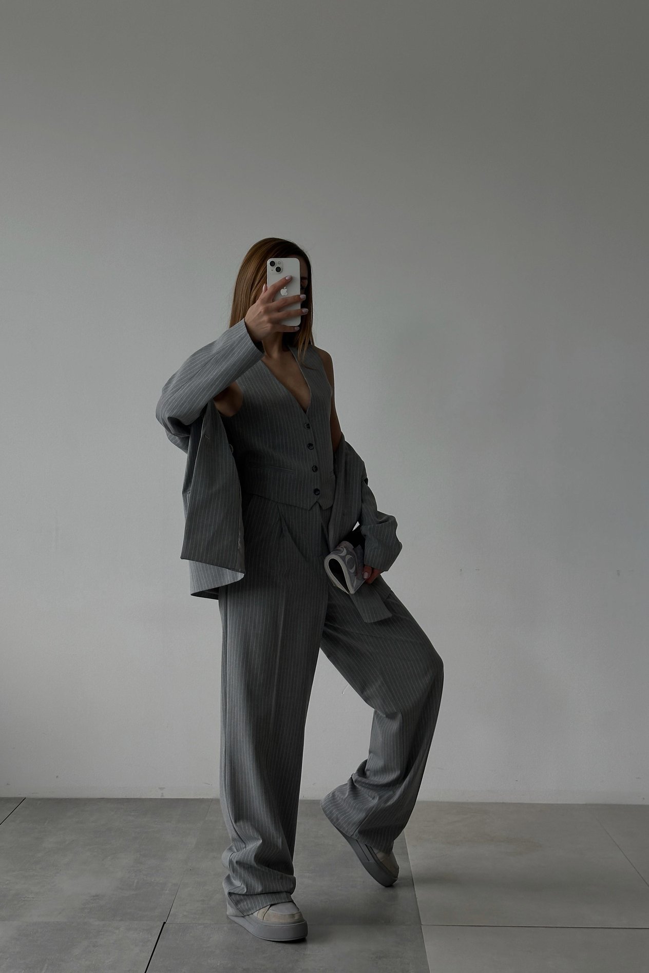 Çizgili İki Düğme Blazer Ceket DL60713