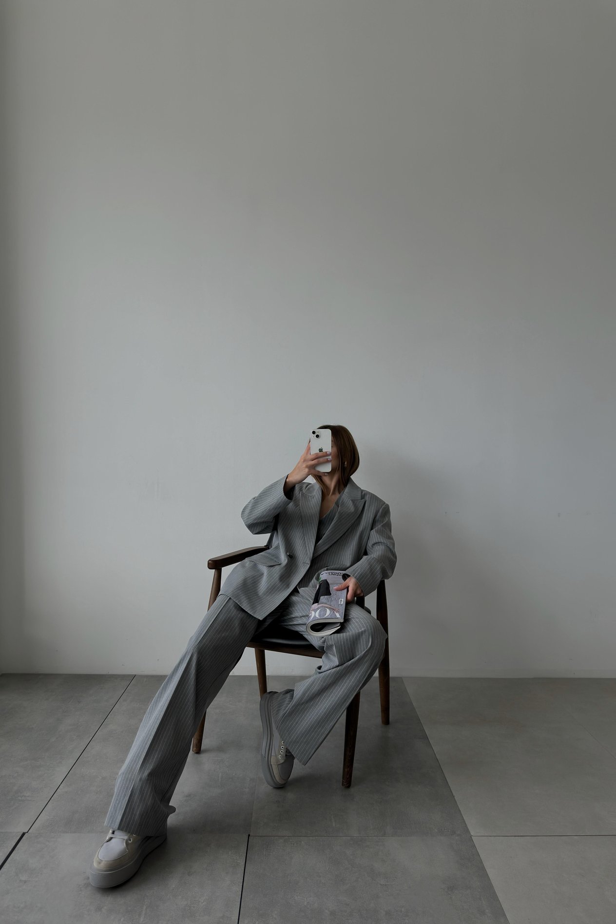 Çizgili İki Düğme Blazer Ceket DL60713
