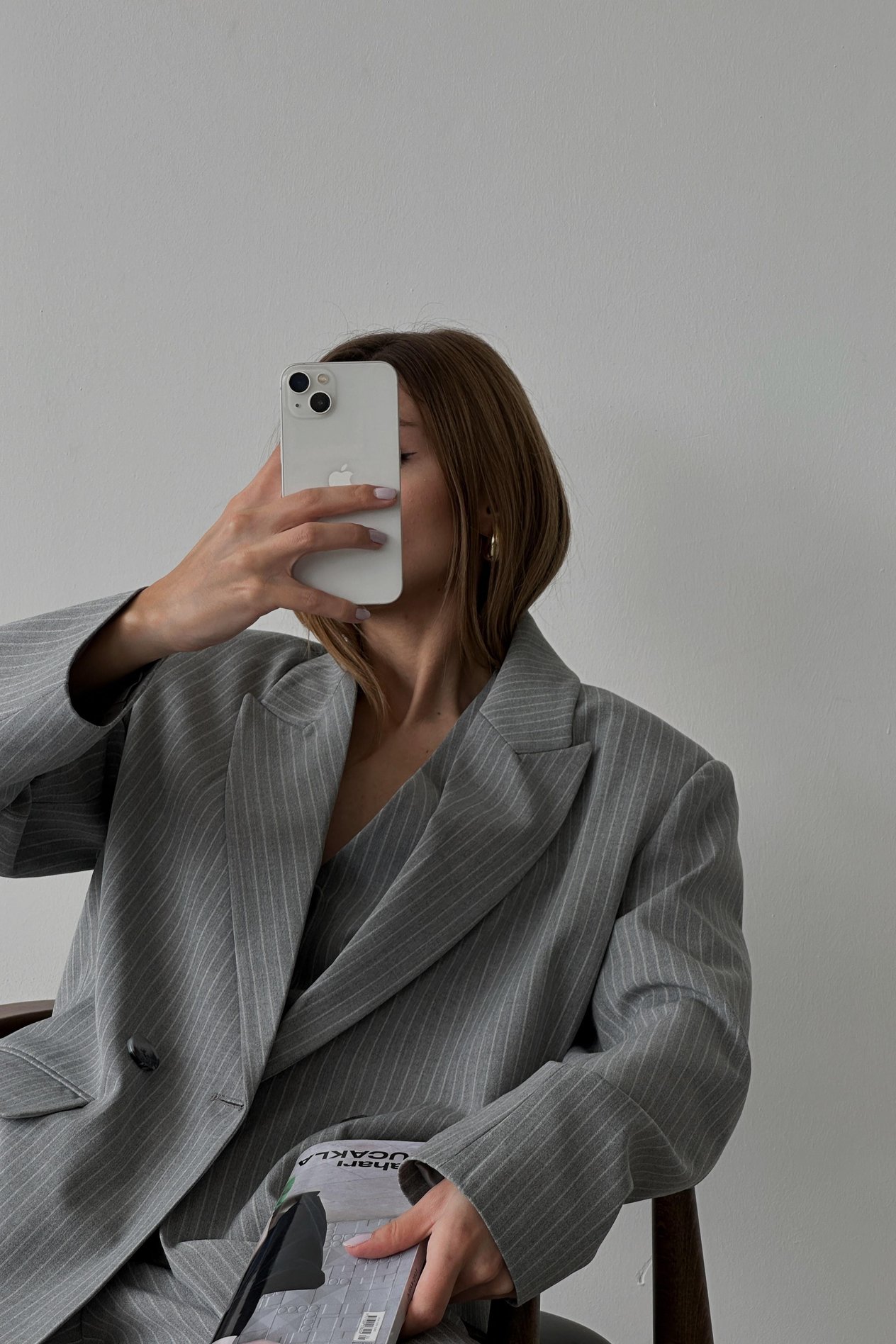 Çizgili İki Düğme Blazer Ceket DL60713