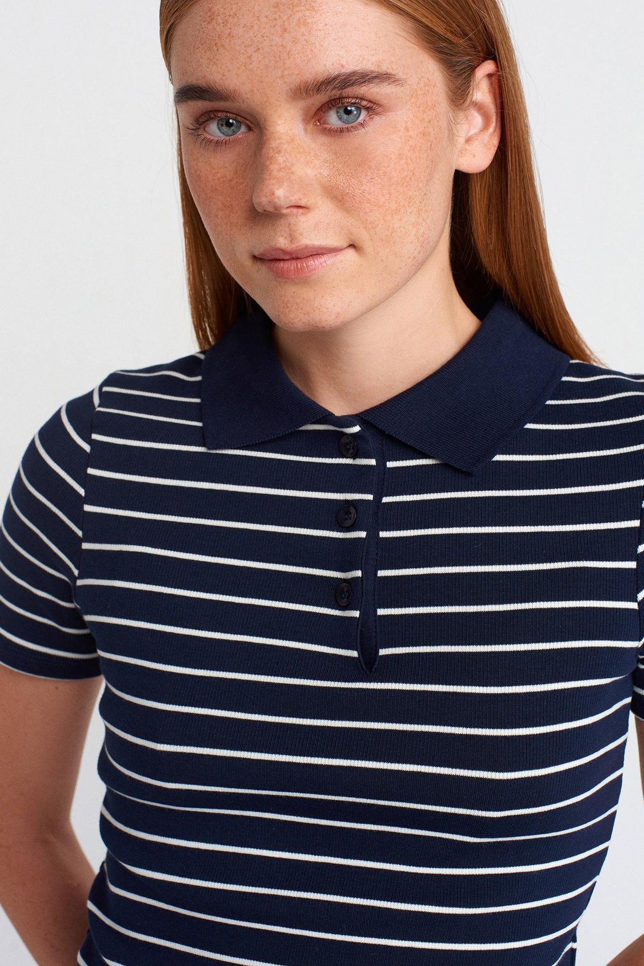 Çizgili Polo Yaka T-shirt DL31464