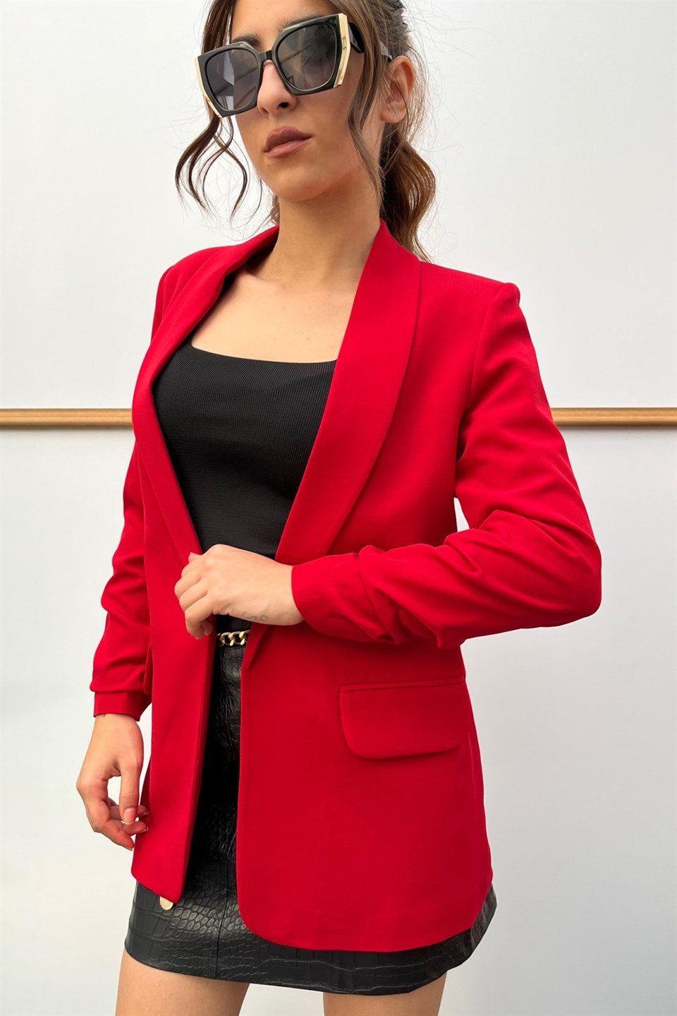 Kolu Büzgülü Blazer Ceket HYL3101