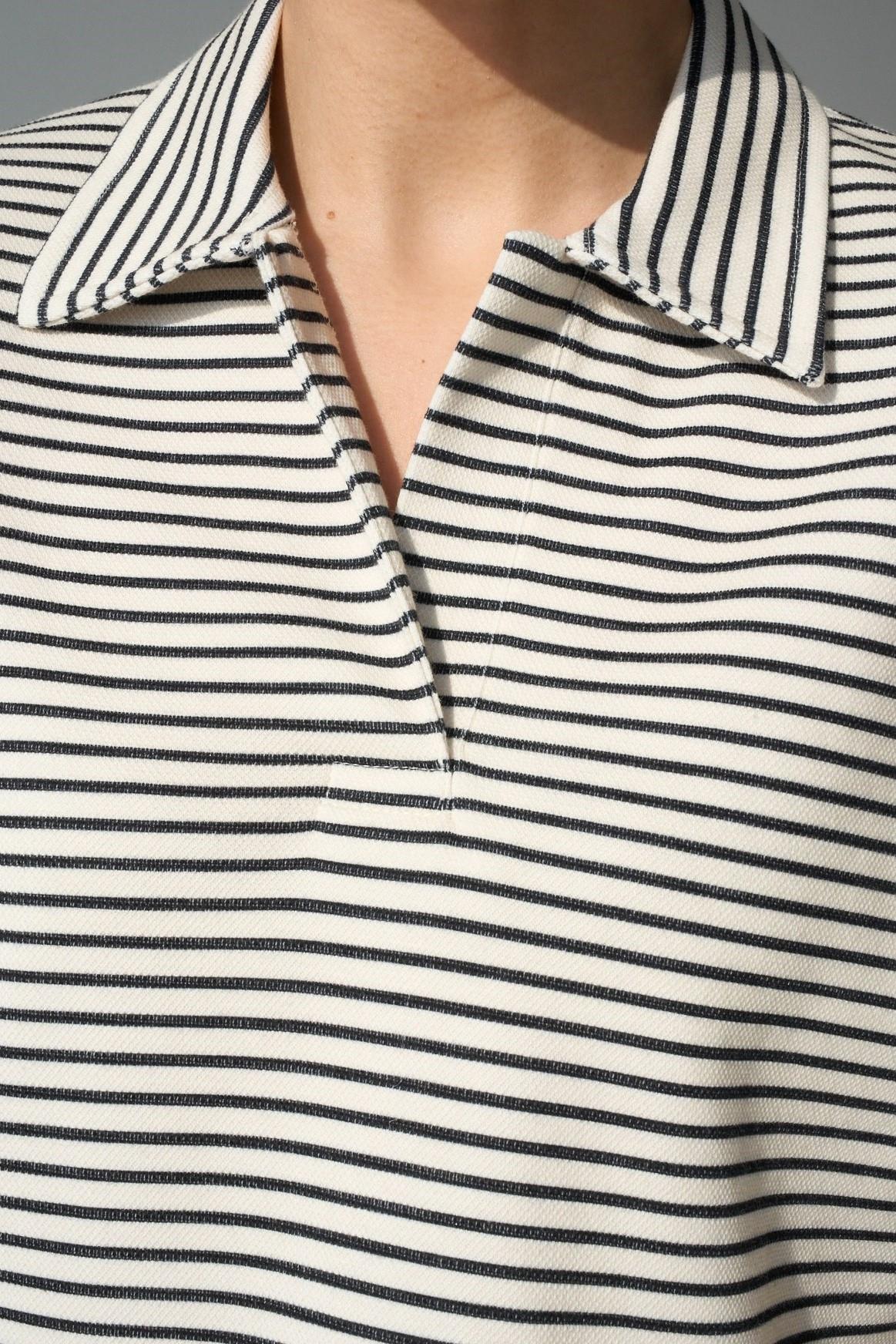 Polo Yaka Çizgili Mini Elbise QS251001
