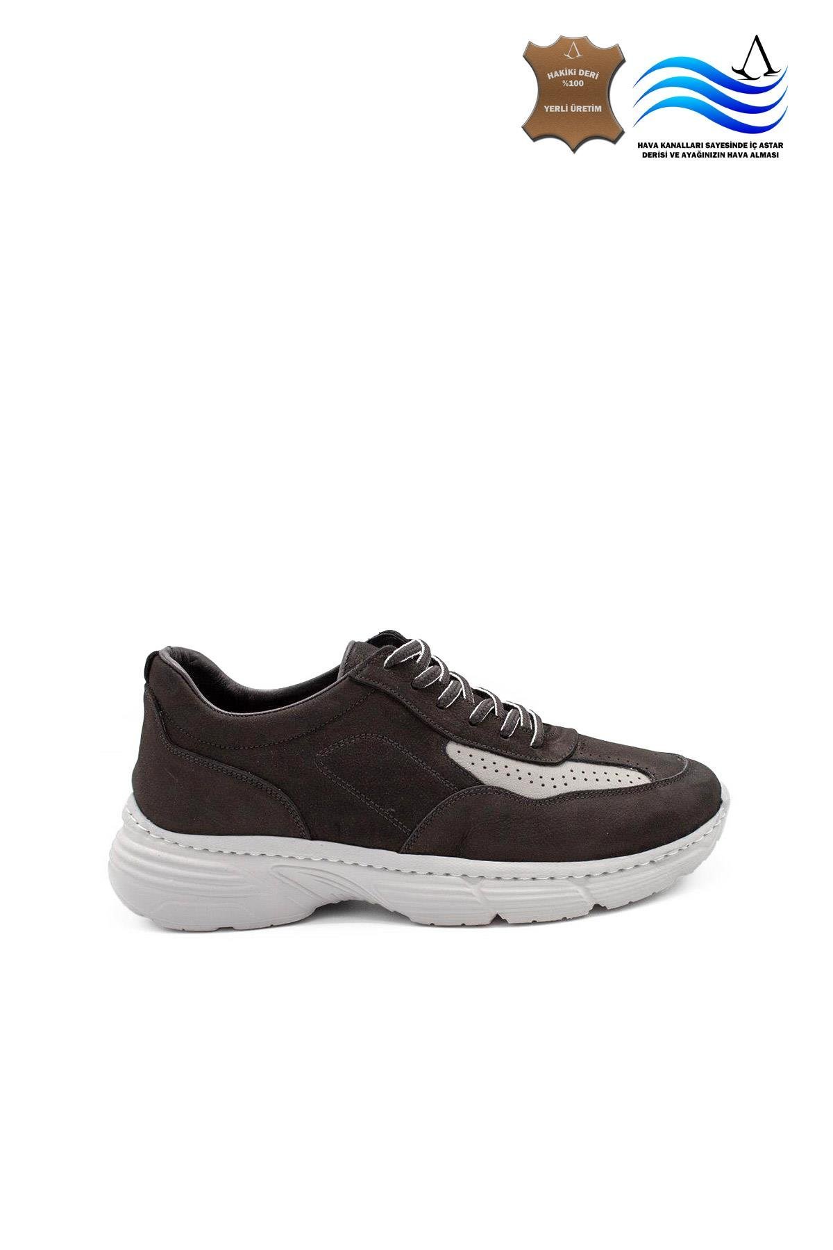 Erkek Sneaker Hakiki Deri Ayakkabı 082Y24E40737
