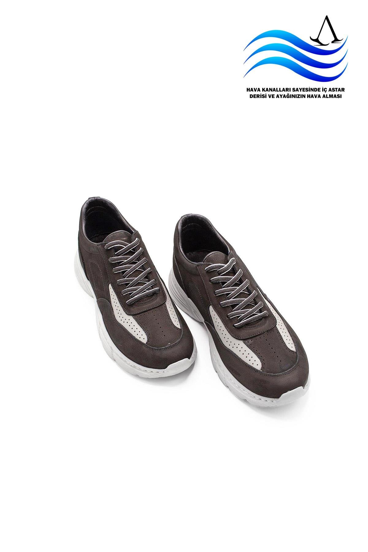Erkek Sneaker Hakiki Deri Ayakkabı 082Y24E40737