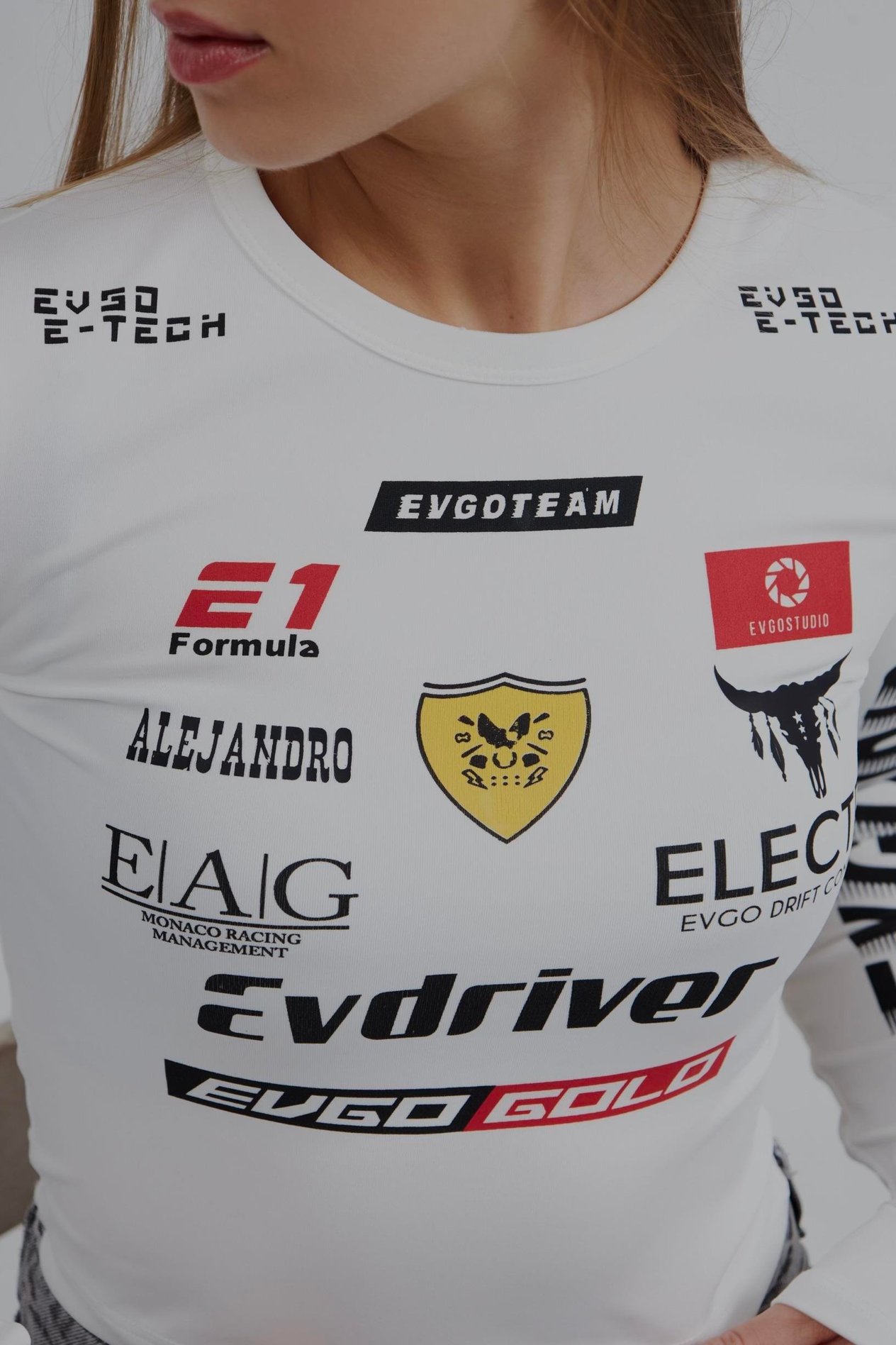 Alejandro Beyaz Baskılı Body