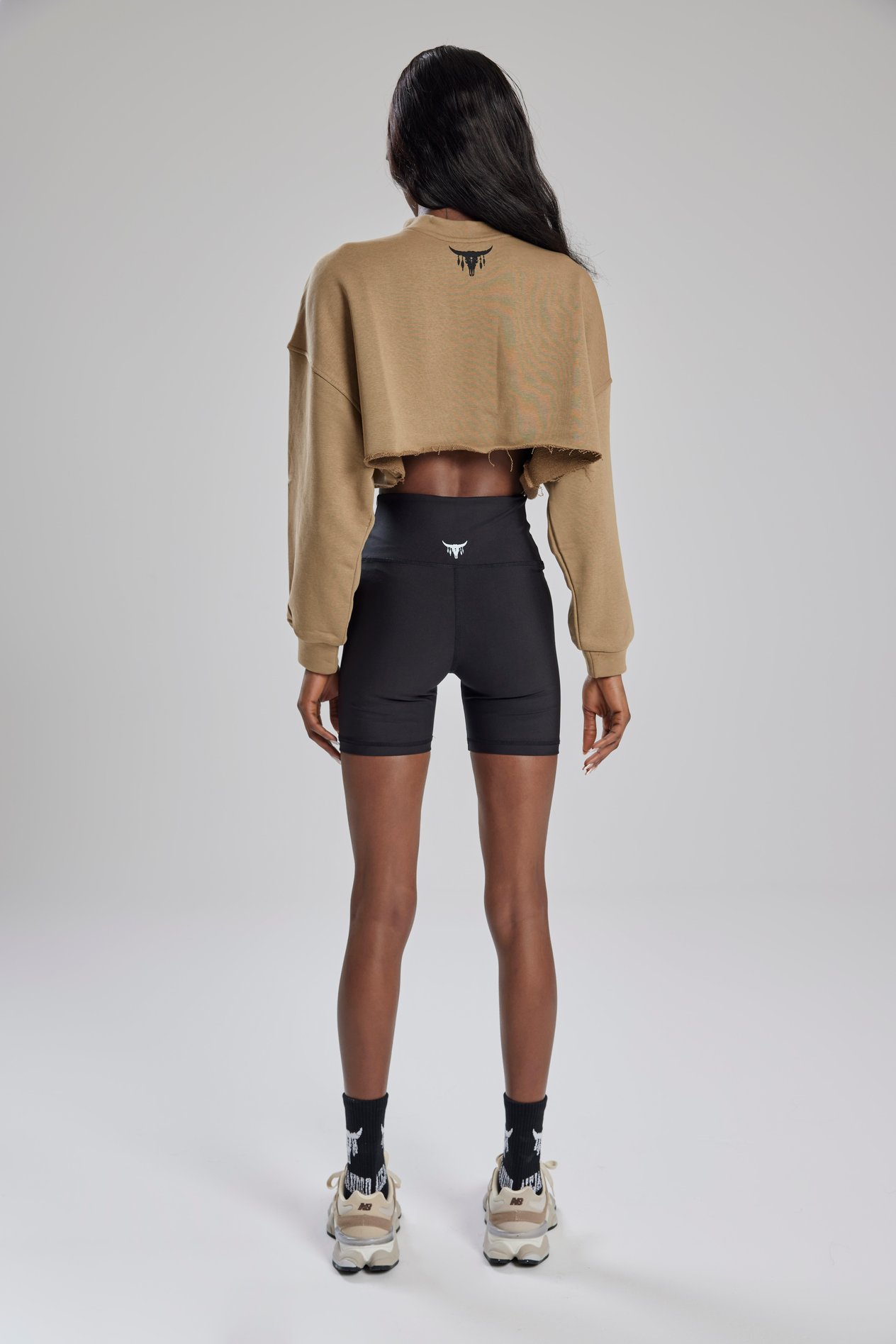Alejandro Sütlü Kahve Crop Sweatshirt