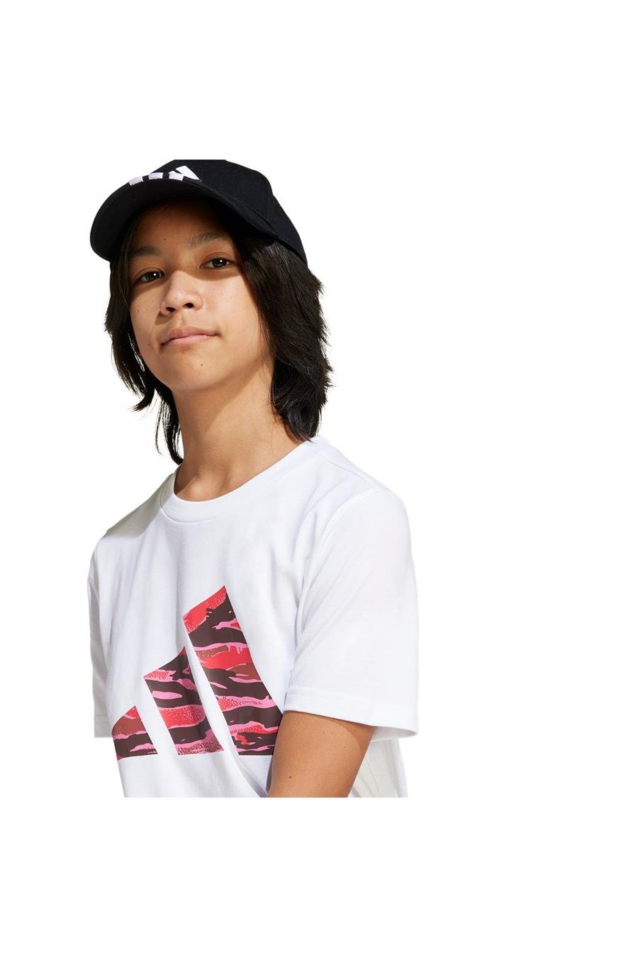 adidas Beyaz  Çocuk  Şort J CAMO LOGO TEE JI6729 Beyaz  Çocuk  Şort J CAMO LOGO TEE JI6729
