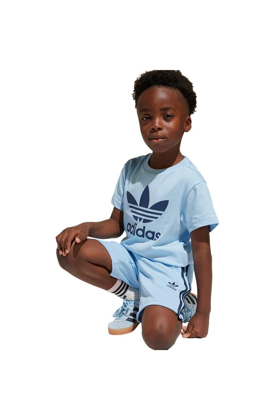 adidas Çocuk  Mavi  Eşofman SHORT TEE SET JC9160