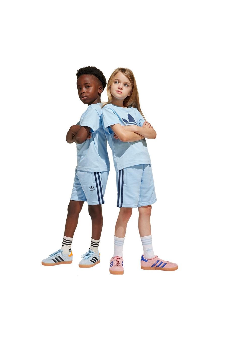 adidas Çocuk  Mavi  Eşofman SHORT TEE SET JC9160