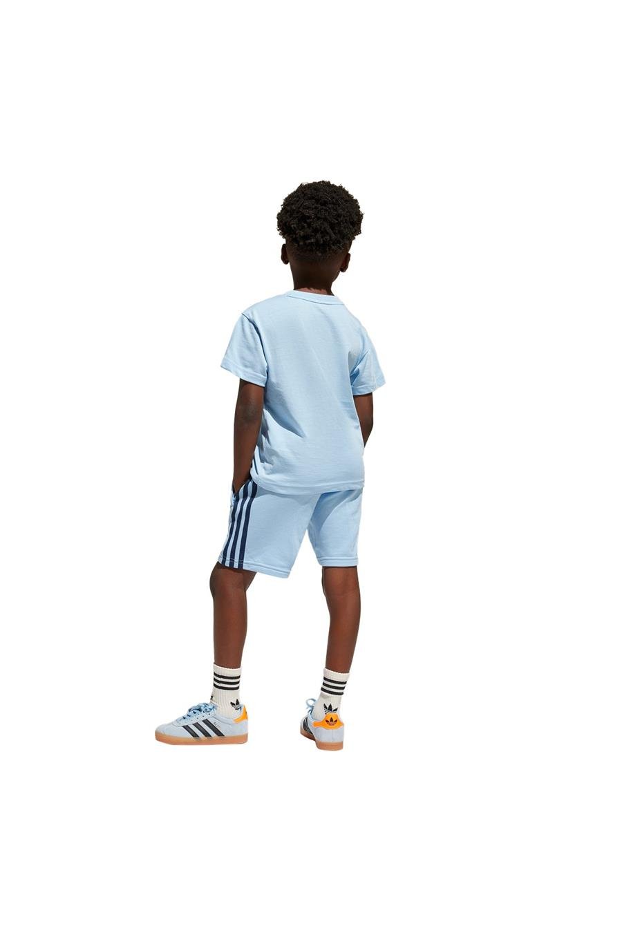 adidas Çocuk  Mavi  Eşofman SHORT TEE SET JC9160