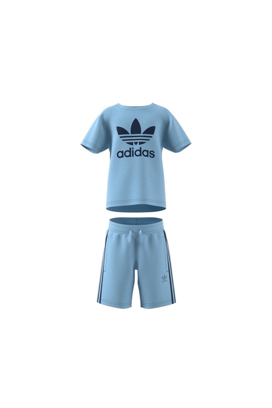 adidas Çocuk  Mavi  Eşofman SHORT TEE SET JC9160