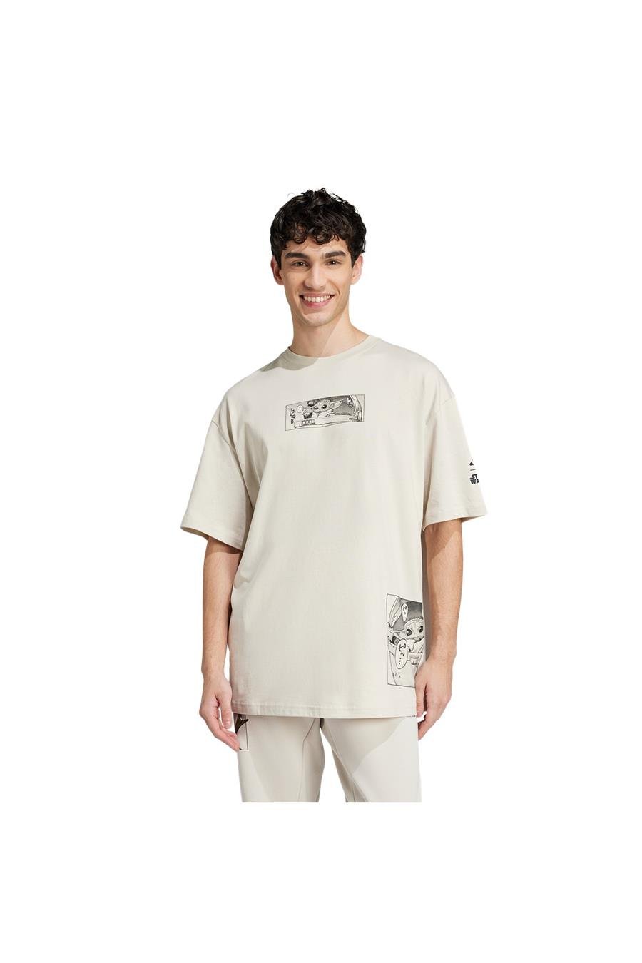 adidas Erkek  Bej  T-Shirt M SW TM T 2 JI5717
