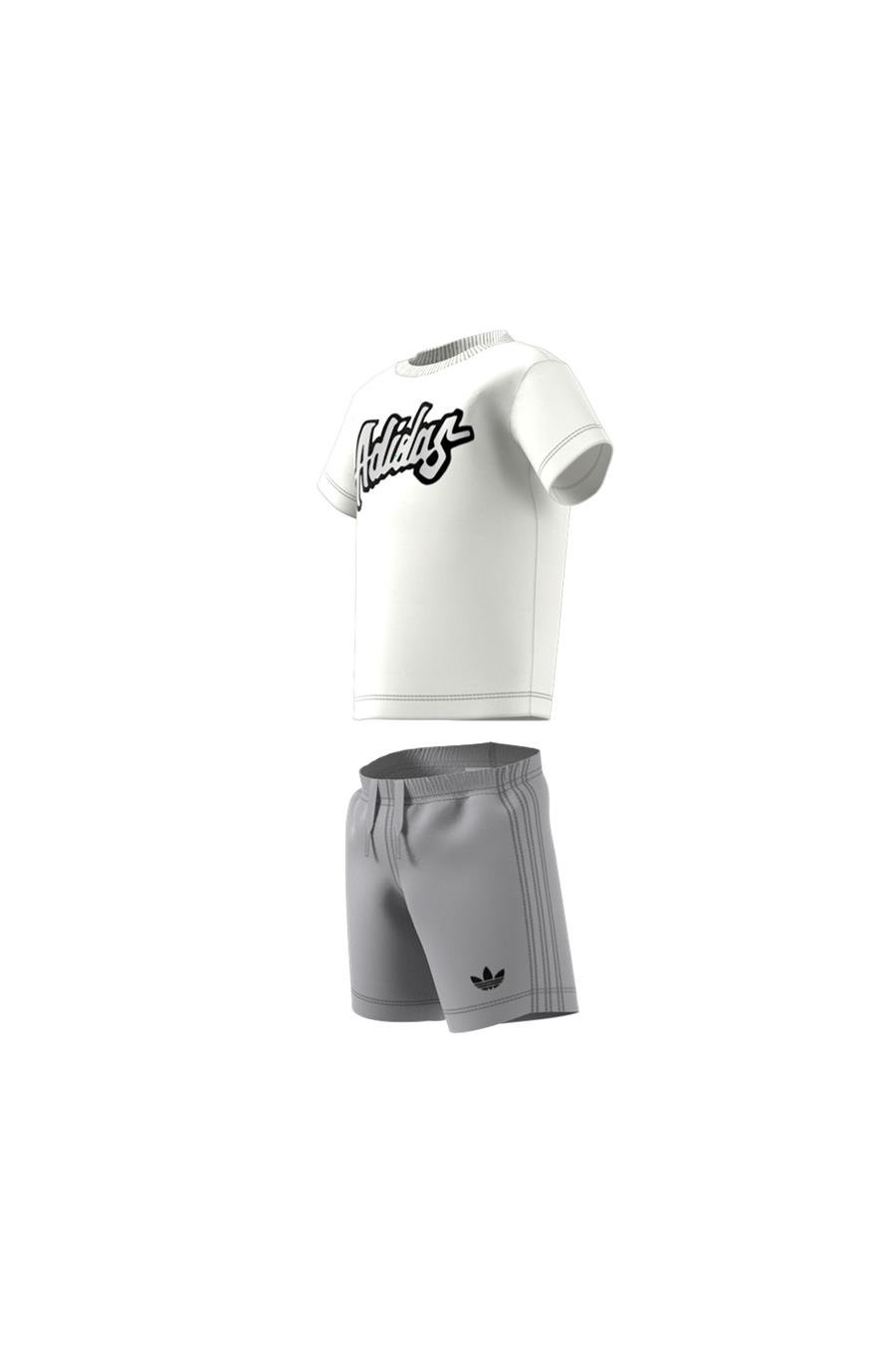 adidas Unisex  Beyaz  Eşofman SHORT TEE SET JD1042