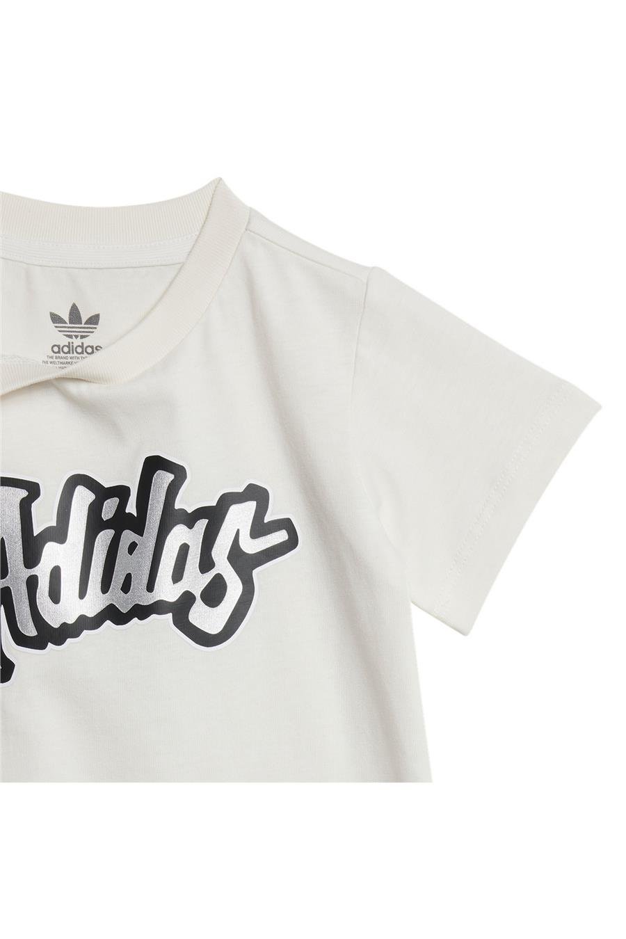 adidas Unisex  Beyaz  Eşofman SHORT TEE SET JD1042