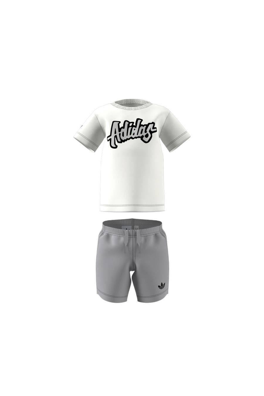 adidas Unisex  Beyaz  Eşofman SHORT TEE SET JD1042