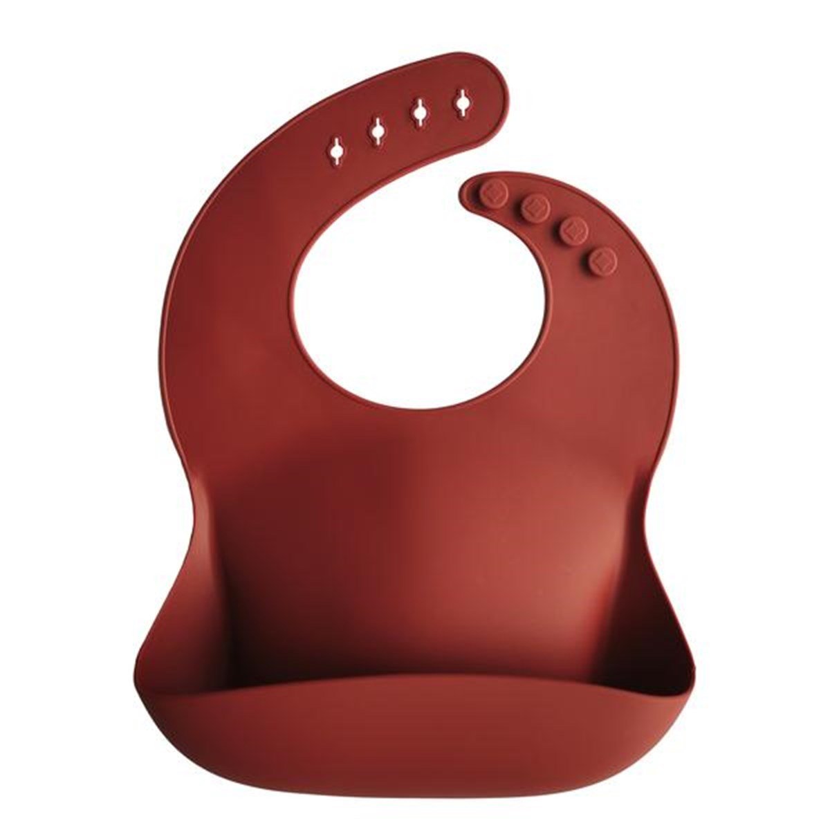 Mushie Silicone Bib Raw Sienna - Mushie Silikon Önlük Koyu Kahverengi 