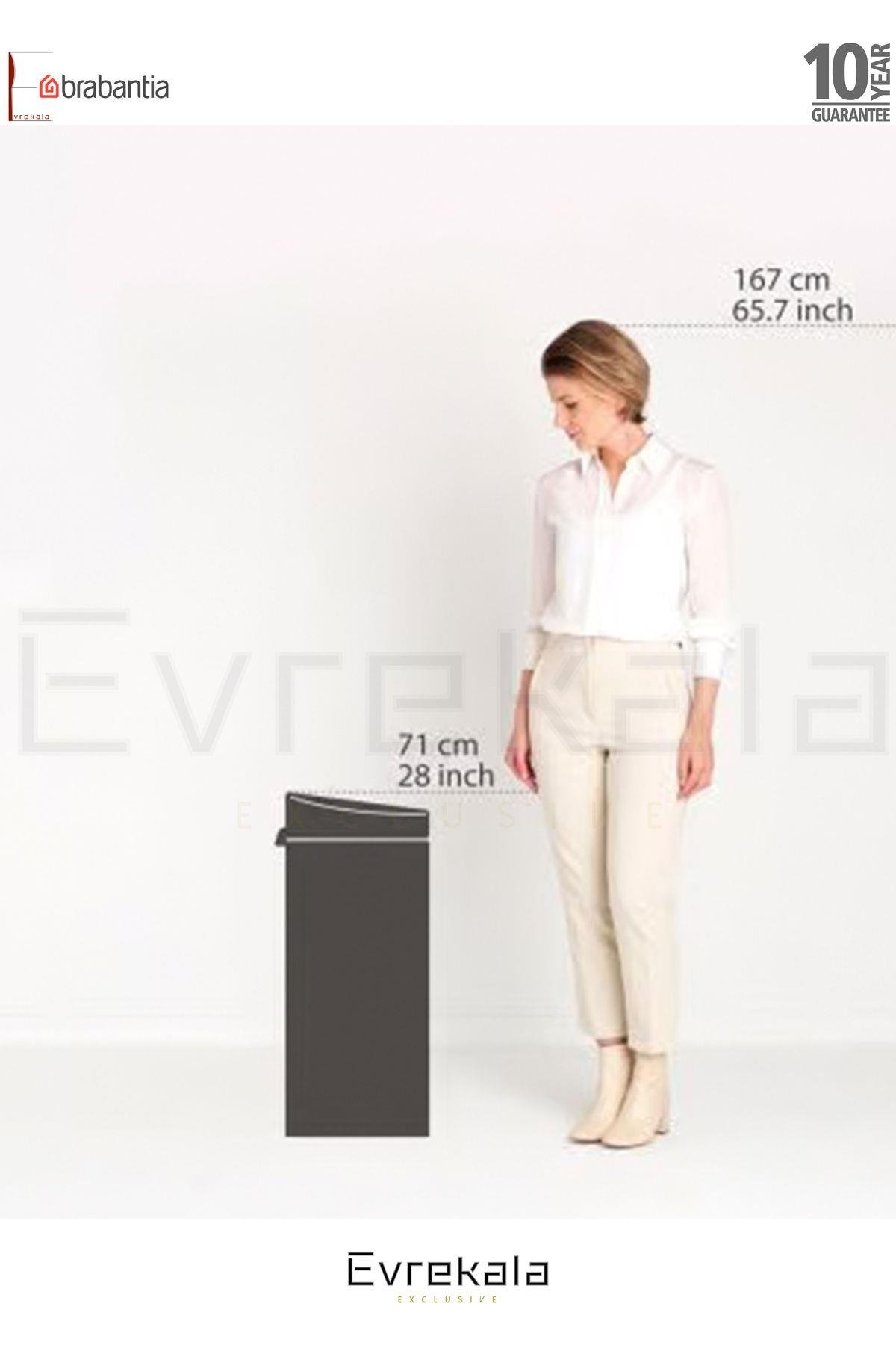 Evrekala Siyah Çöp Kutusu Brabantia Mat Dokunmatik 30 Lt Çöp Kovası-Yetkili Evrekala-10 Yıl Garanti
