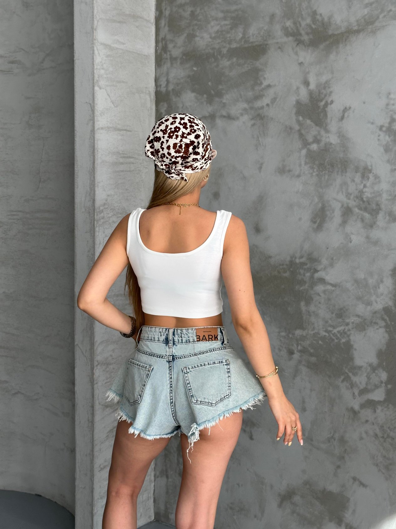 Beyaz Basic Ribana Crop Atlet