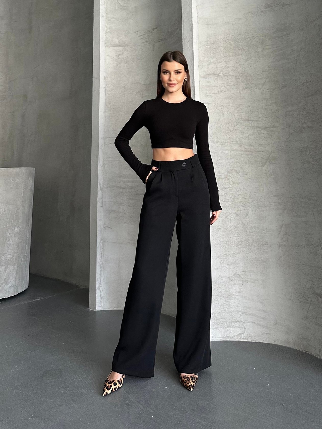 Look Siyah Palazzo Pantolon