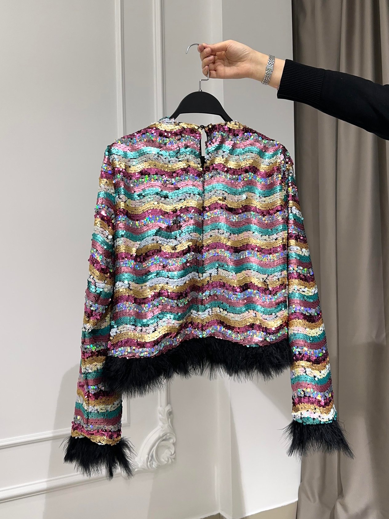 Payet Bluz Rainbow{NASİMA}{TUNİK}Payetli BluzBluz&Body