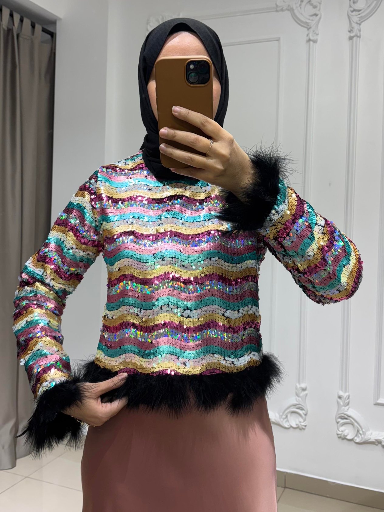 Payet Bluz Rainbow{NASİMA}{TUNİK}Payetli BluzBluz&Body