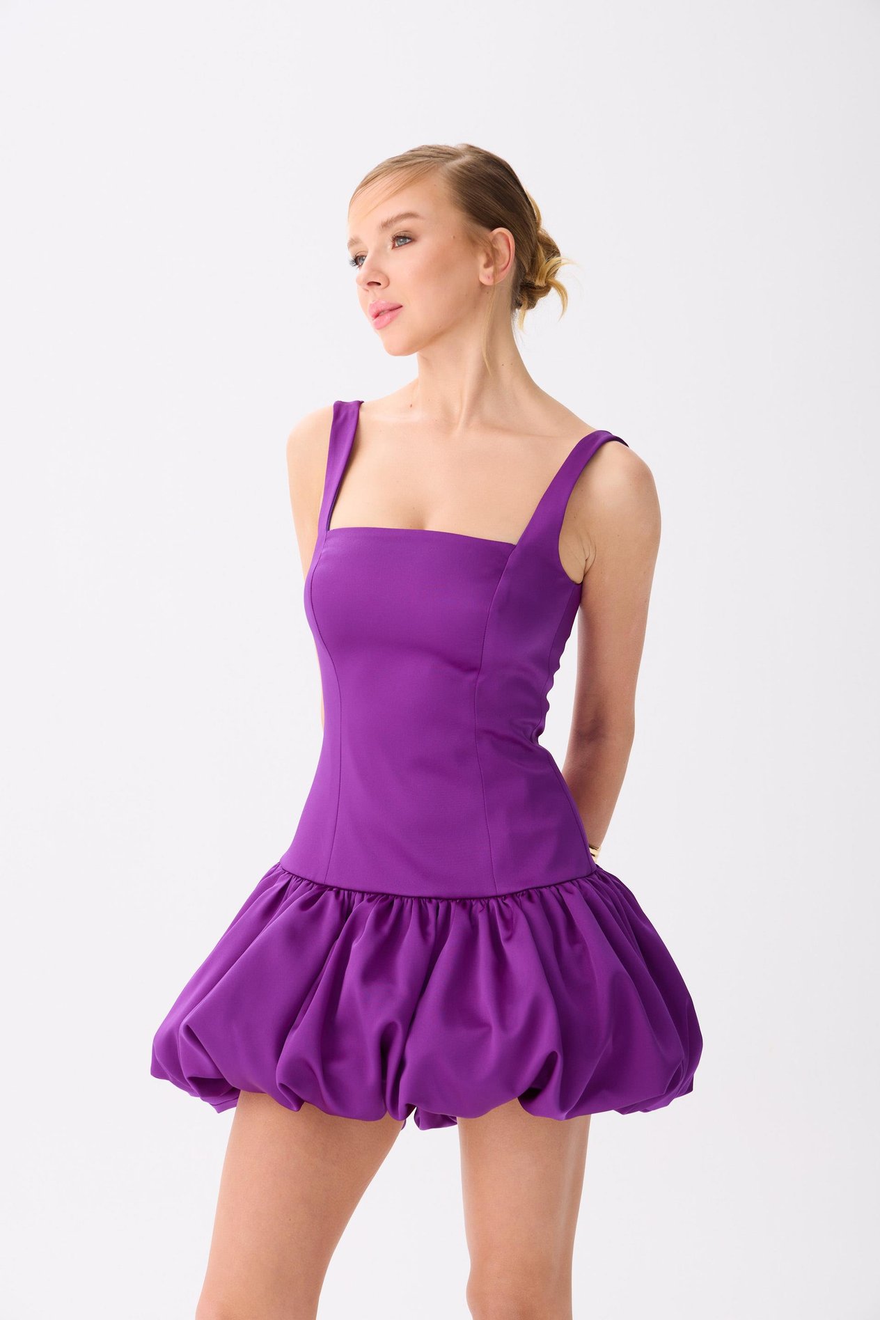 58514-19CARMENCarmen Mor Balon Etek Saten Abiye Elbise