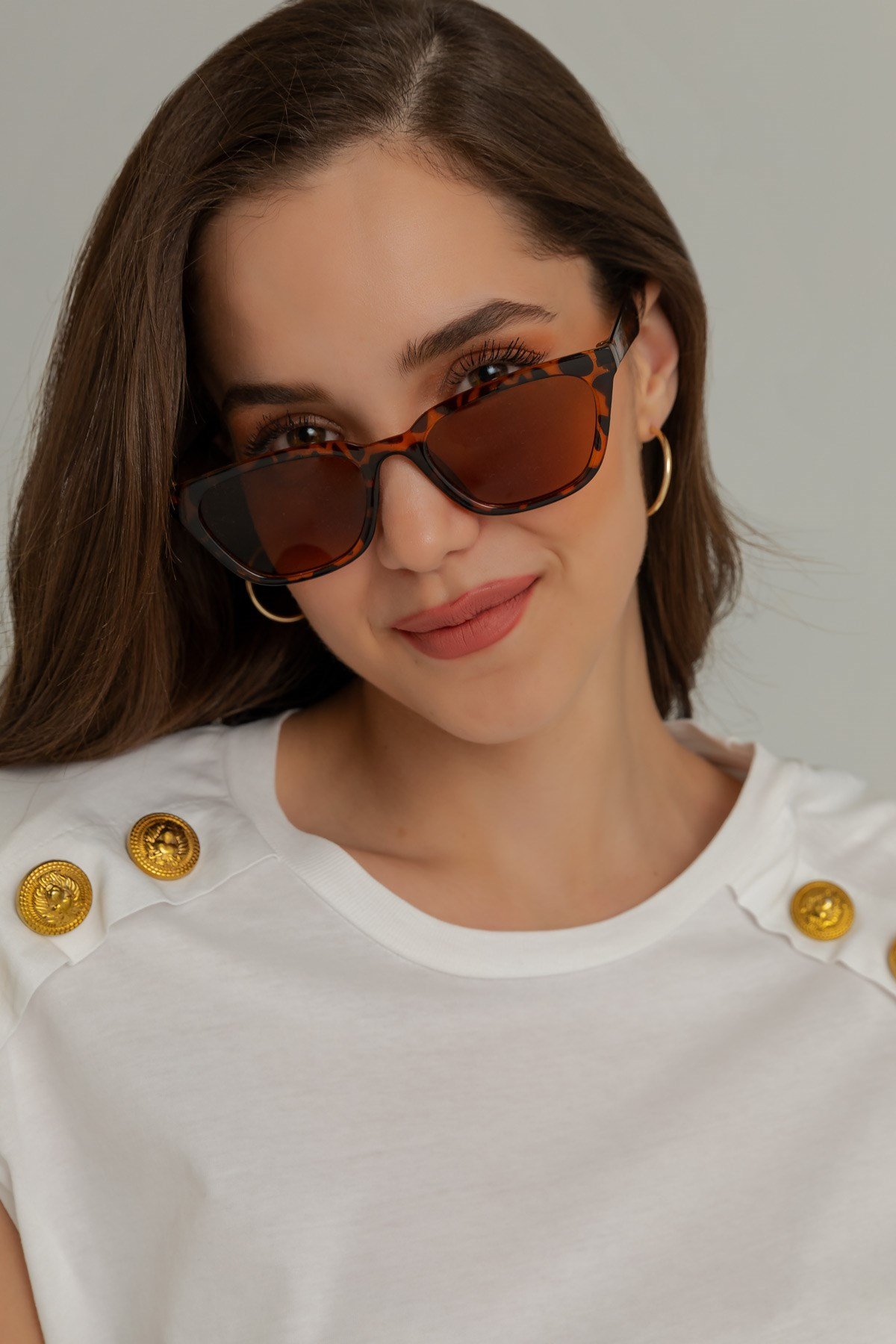 Marron Lunettes de Soleil
