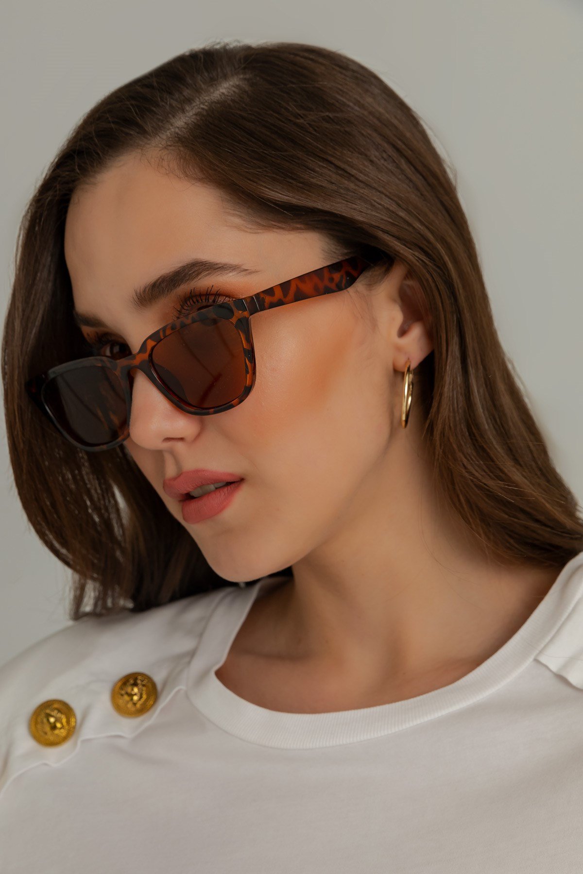 Marron Lunettes de Soleil