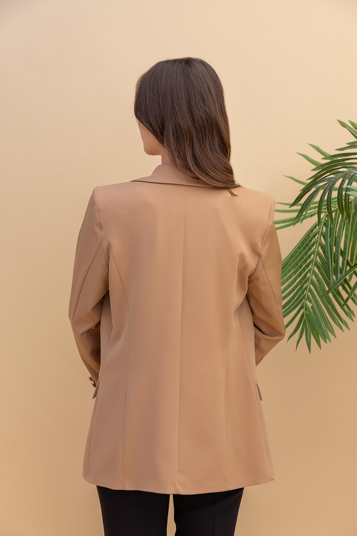 Kruvaze Klasik Ceket - CAMEL