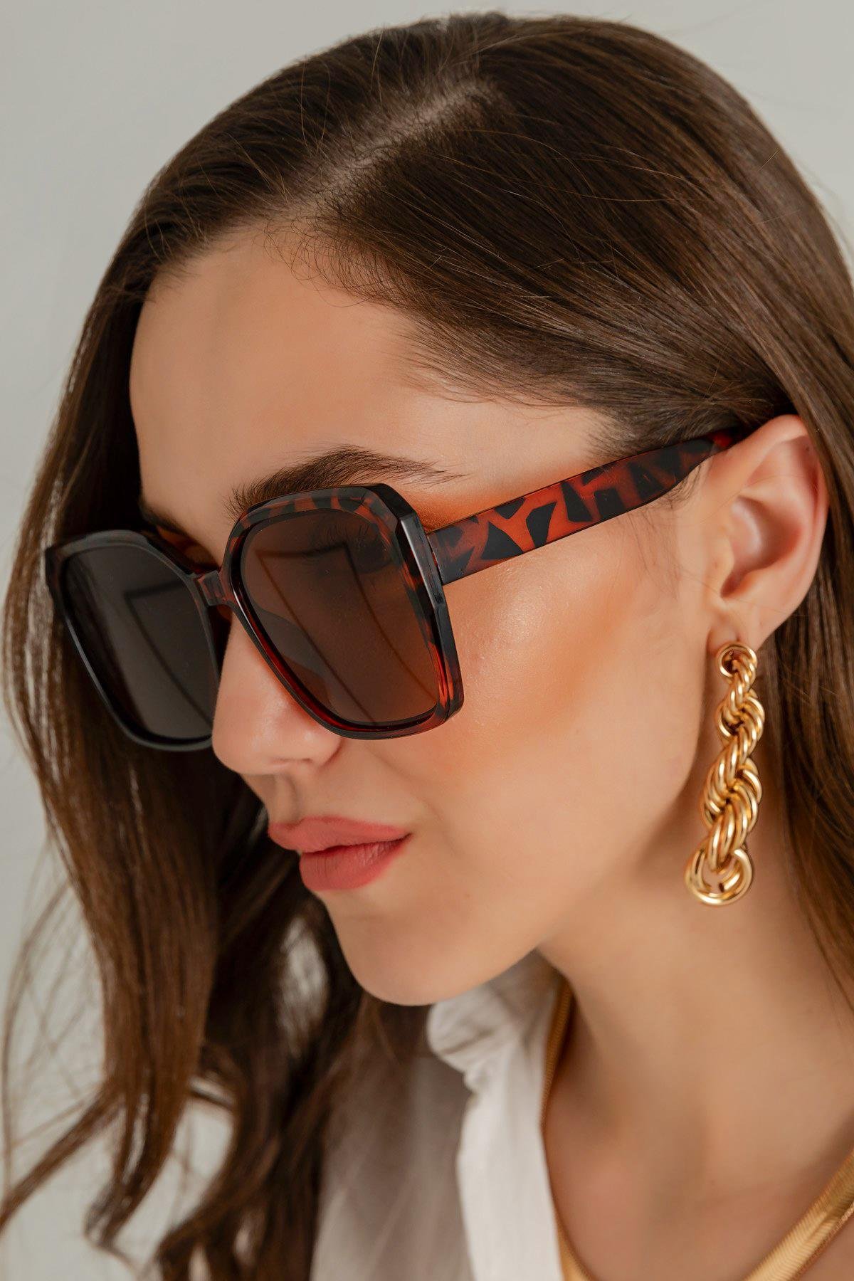Marron Lunettes de Soleil