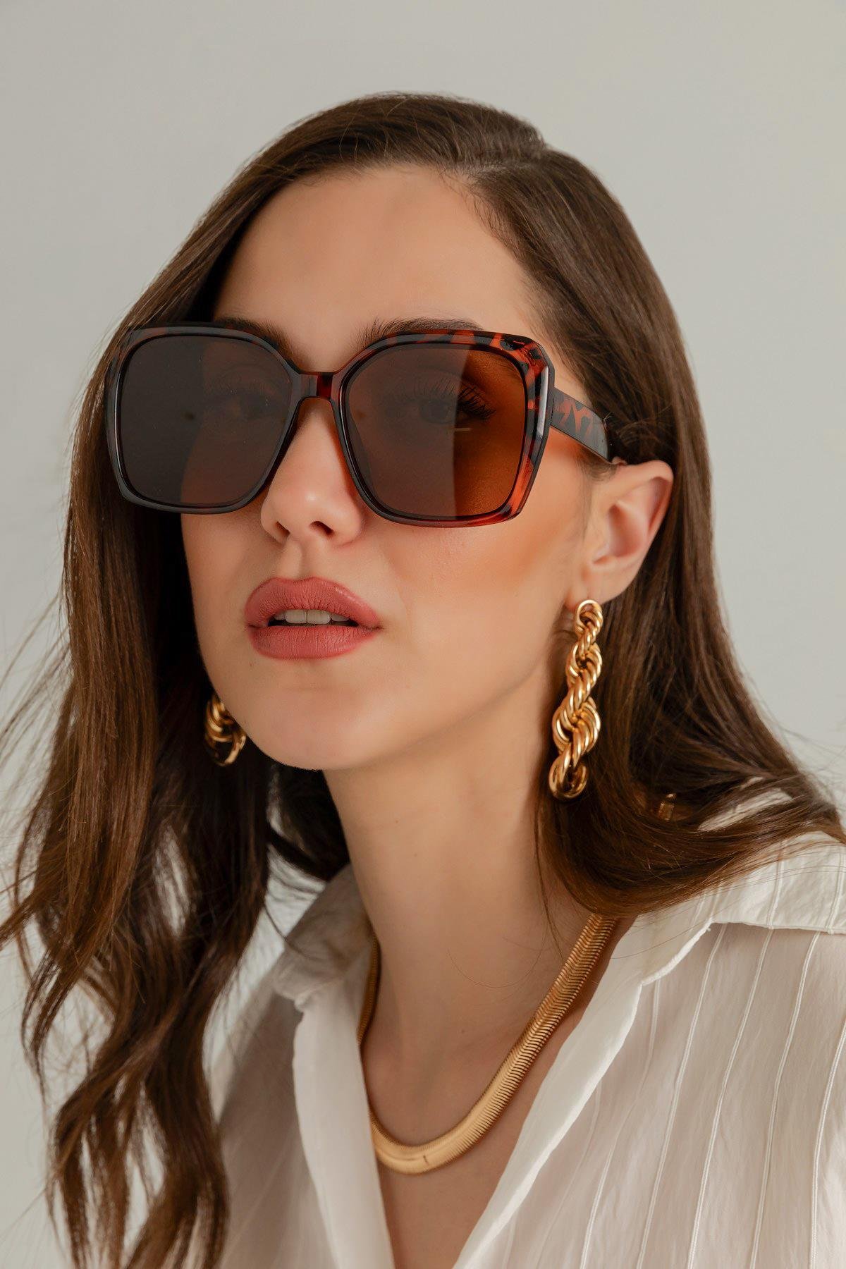 Marron Lunettes de Soleil