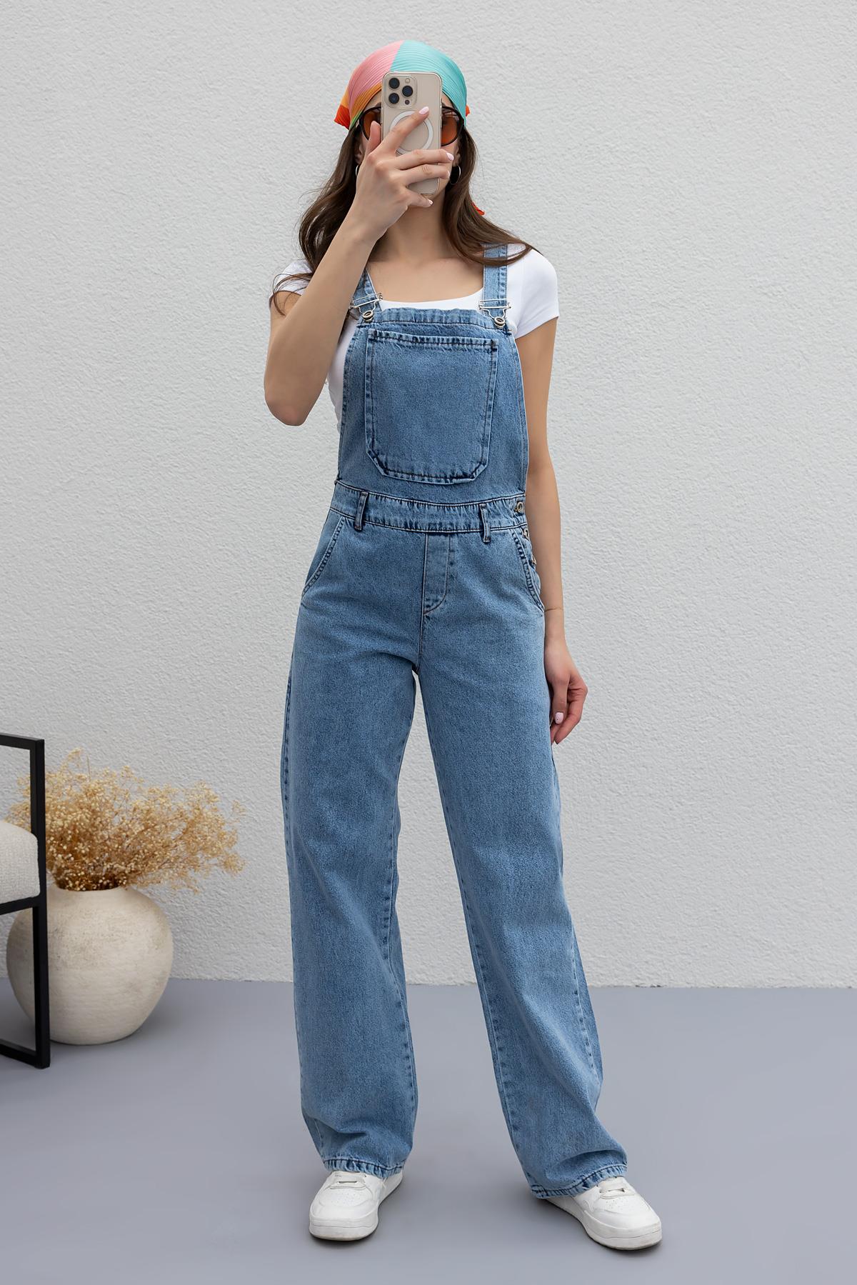 Salopet Denim Tulum - MAVİ