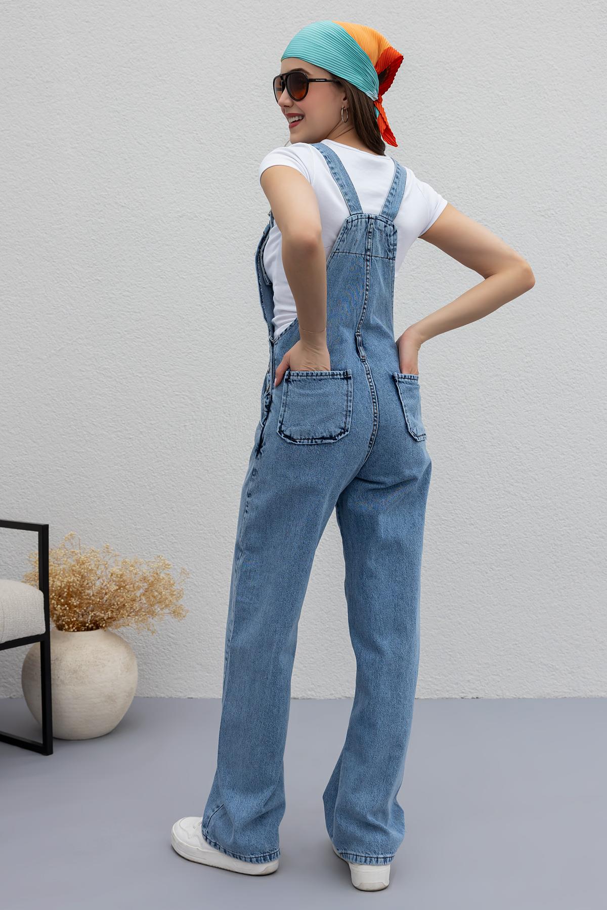 Salopet Denim Tulum - MAVİ