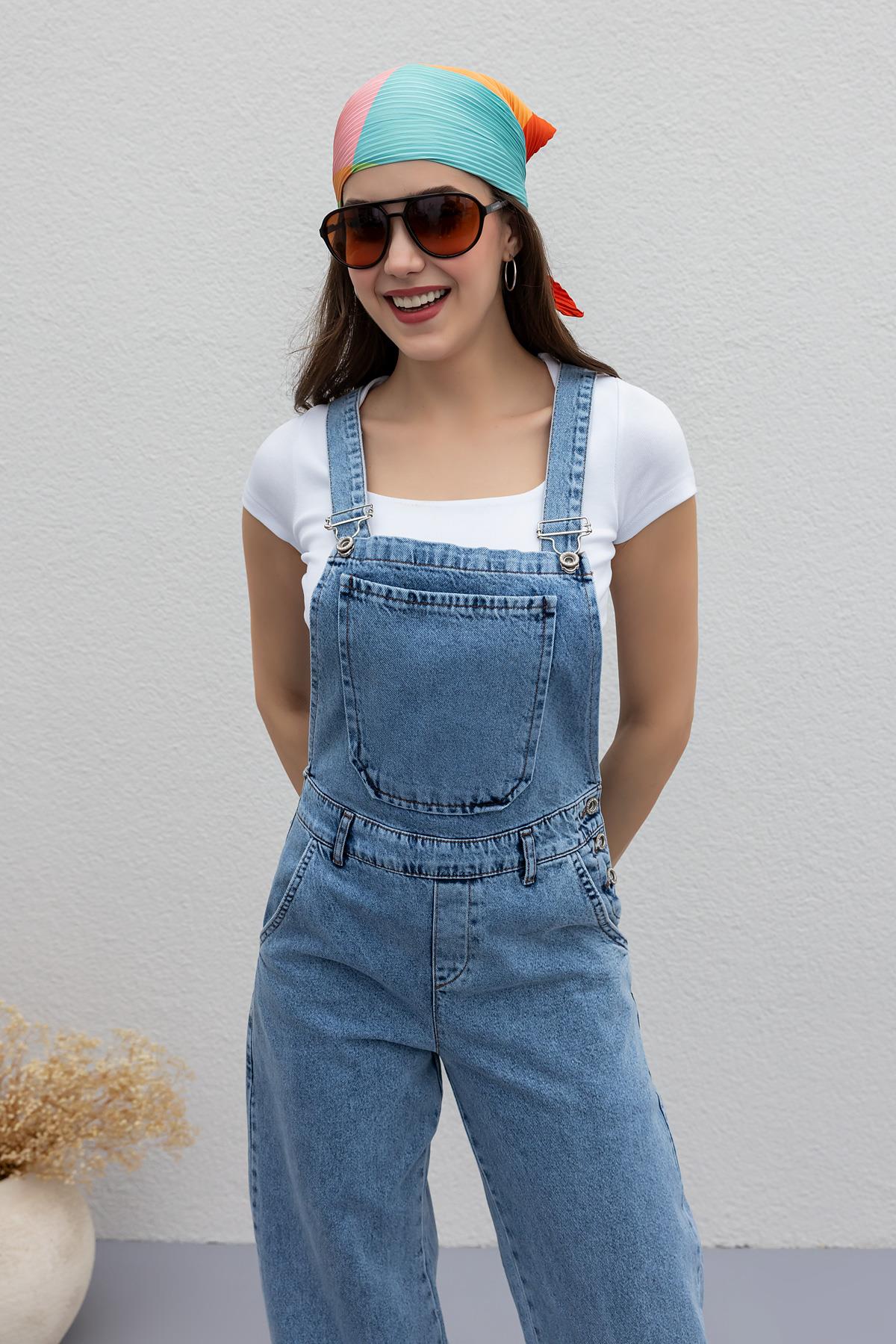 Salopet Denim Tulum - MAVİ