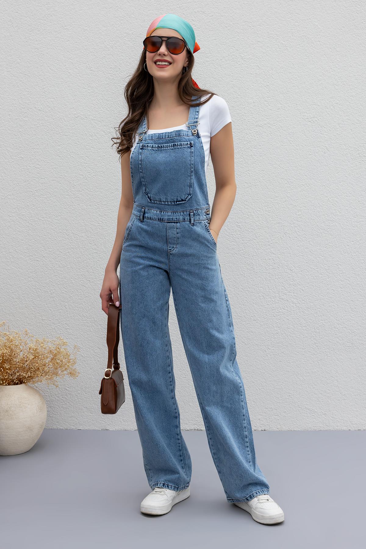 Salopet Denim Tulum - MAVİ