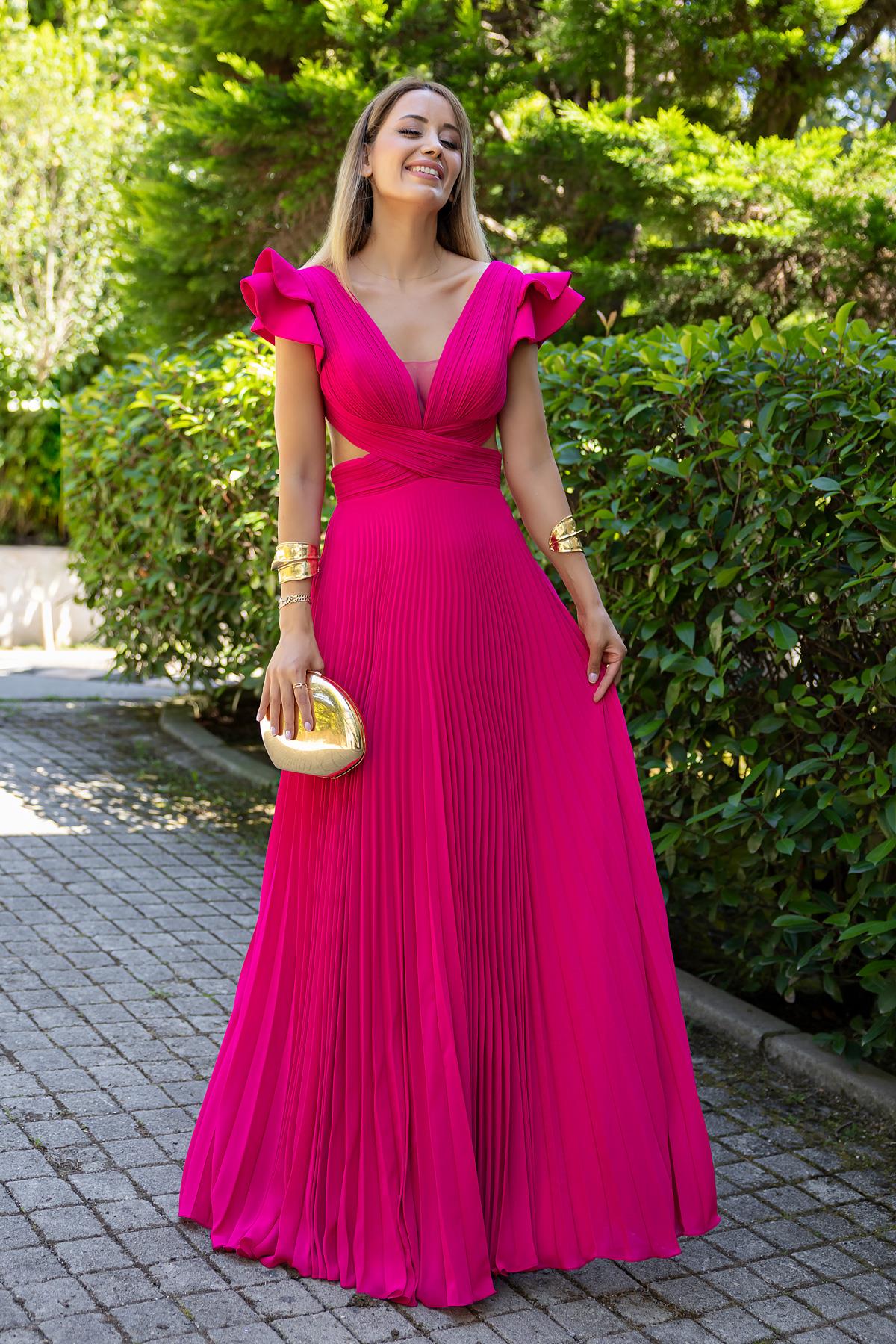 Şifon Tasarım Abiye - PEMBE