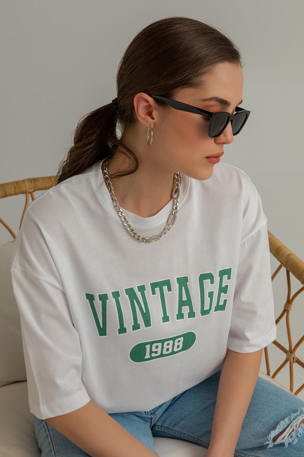 Yazılı Basic T-Shirt - BEYAZ