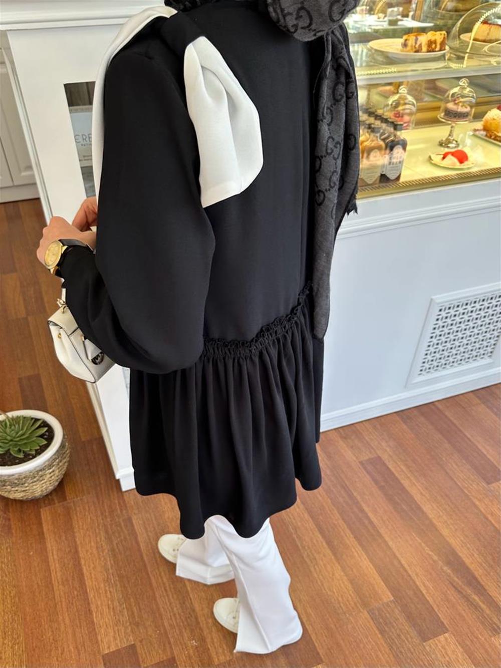 NOIRRE DESİGNGömlekBüzgülü Detaylı Tunik (siyah)