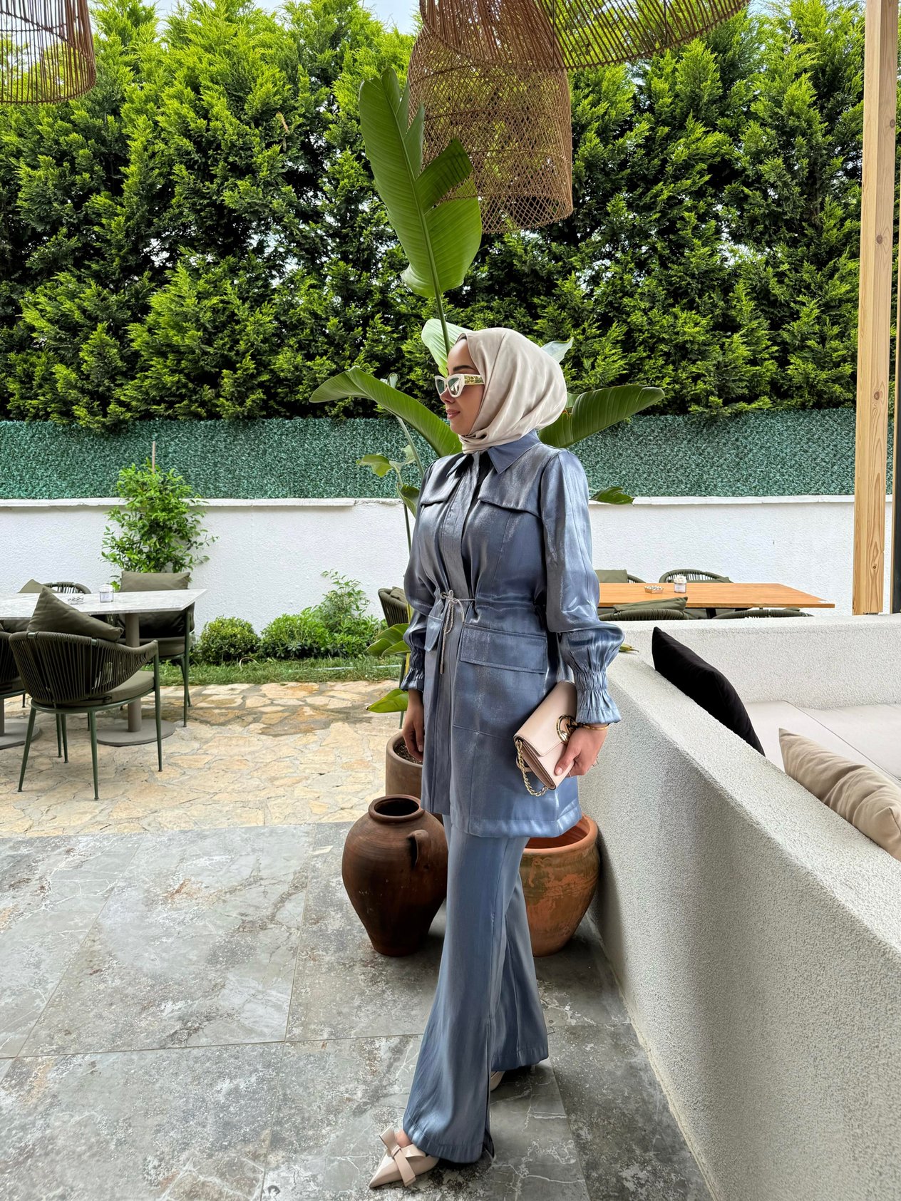 NOIRRE DESİGNTakımLilibeth Shine Takım İndigo