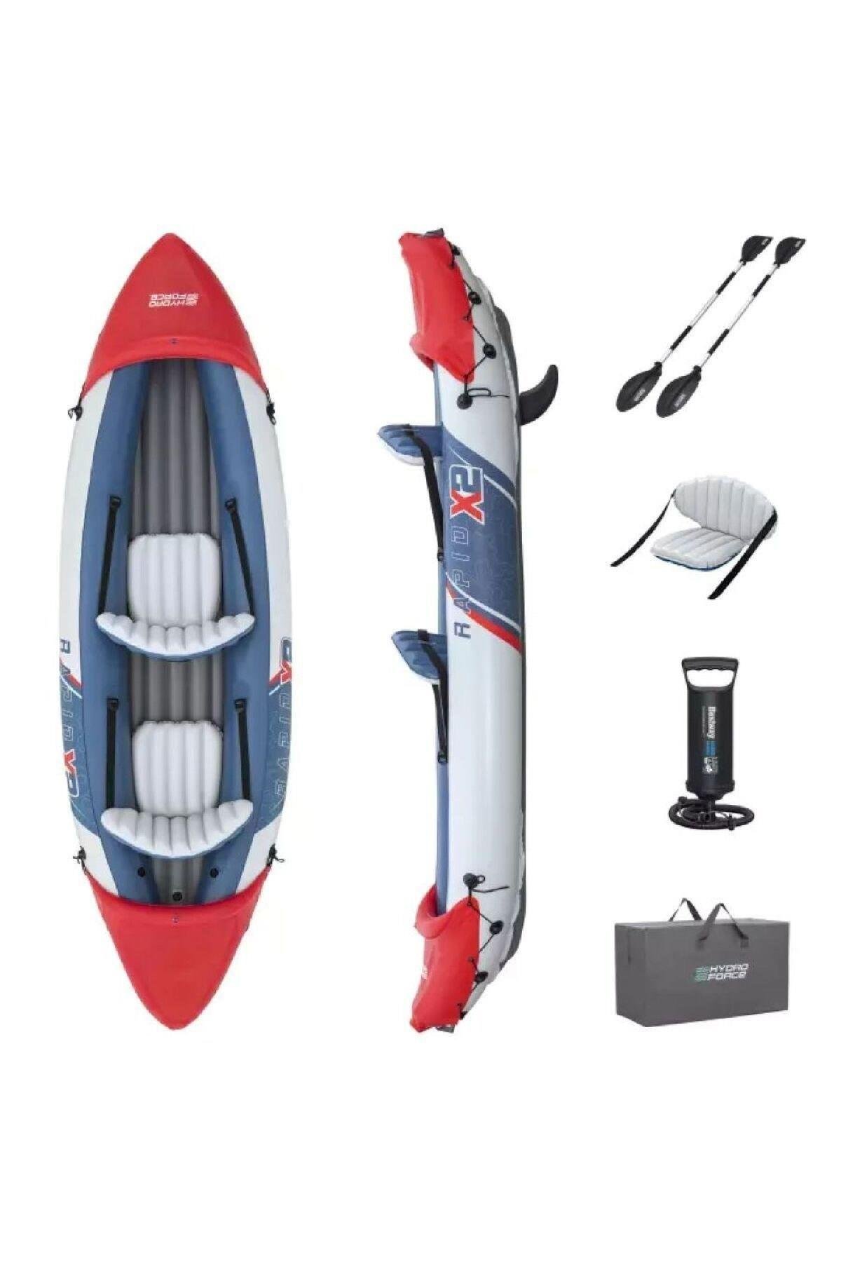 Bestway 65077 Lite-rapid X2  Çift Kişilik Şişme Kano 321X100 Cm Kano Set